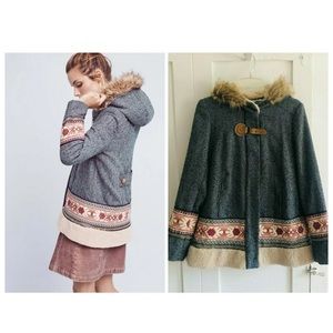 Anthropologie Embroidered Northerner Coat Sz M